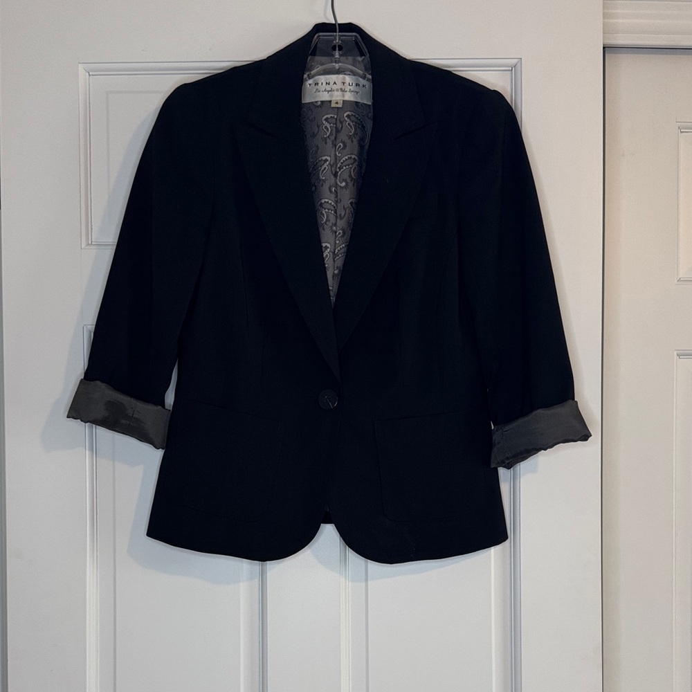 Trina Turk Black Single-Button Women's Blazer